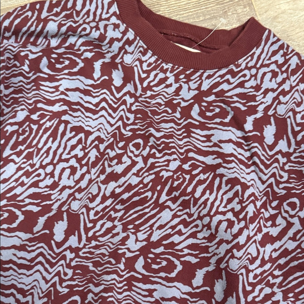 Madewell Maroon Patterned Oversized Sweatshirt - image 4